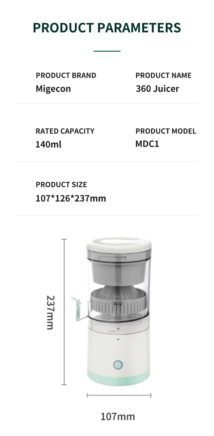 Extractor Fully Automatic Fruit Household Juicer Portable Juice Machine Residue Separation Bidirectional Spiral Fruit Juicer Cup