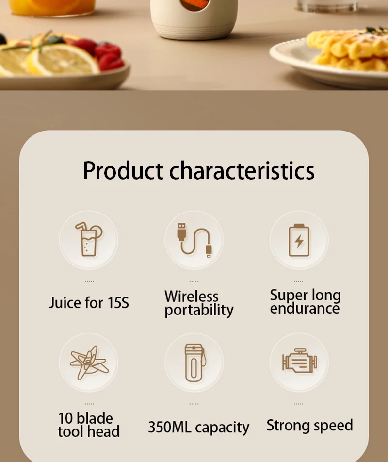 Z30 USB Electric Portable Fruit Blender 350ML Charging Small Quality Home Mini Multi functional Fruit and Vegetable Juice Cup