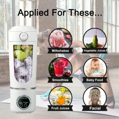New Portable Juice Maker Blender for Shakes Smoothies 700ML Multiple Colors 12-Blades Fast Mixing 2 In 1 Blender Bottle Juicer - Image 4