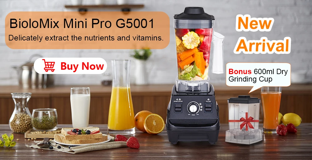 BioloMix 3HP 2200W Heavy Duty Grade Timer Blender Mixer Juicer Fruit Food Processor Ice Smoothies BPA Free 2L Jar