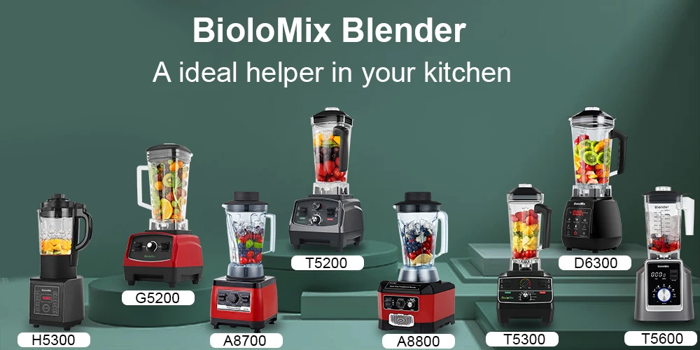 BioloMix 3HP 2200W Heavy Duty Grade Timer Blender Mixer Juicer Fruit Food Processor Ice Smoothies BPA Free 2L Jar