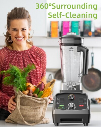 BioloMix 3HP 2200W Heavy Duty Grade Timer Blender Mixer Juicer Fruit Food Processor Ice Smoothies BPA Free 2L Jar - Image 5
