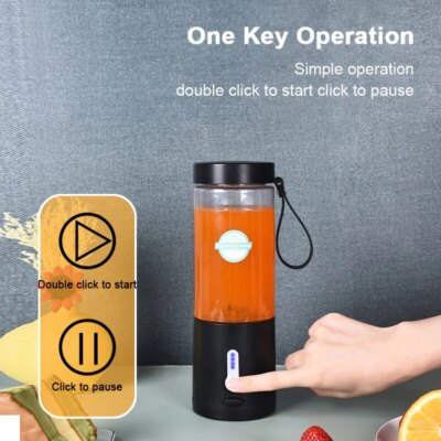 530ML Powerful Portable Blender for Smoothies Shakes USB Rechargeable Food Processor Fruit Mixer Machine Mini Juicer Blender Cup - Image 5