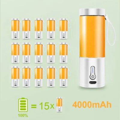 530ML Powerful Portable Blender for Smoothies Shakes USB Rechargeable Food Processor Fruit Mixer Machine Mini Juicer Blender Cup - Image 4