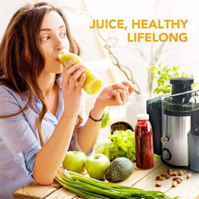 Juicer centrifugal Household large caliber electric juice machine residue separation vegetable Juicer EU UK - Image 2