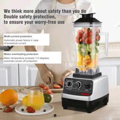 Heavy Duty Commercial BlenderJuicer Food Processor Ice Smoothies Blender Mixer High Power Juice maker Crusher 2000W EU Plug - Image 6