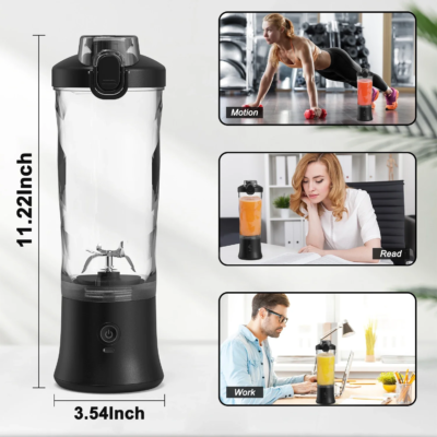 Portable Blender 600ML Electric Juicer Fruit Mixers 4000mAh USB Rechargeable Smoothie Mini Blender Personal Juicer - Image 4