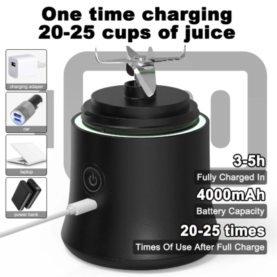 Portable Blender 600ML Electric Juicer Fruit Mixers 4000mAh USB Rechargeable Smoothie Mini Blender Personal Juicer - Image 3