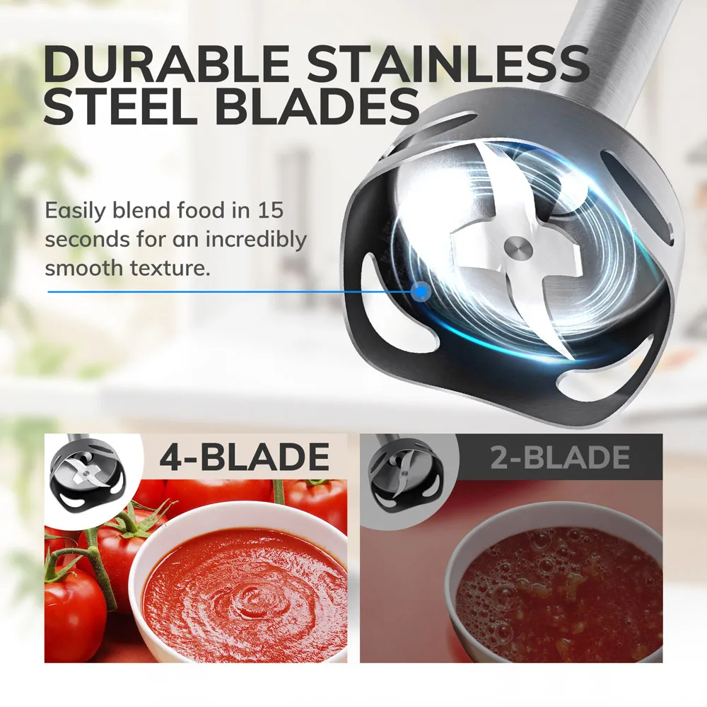 MIUI Electric Hand Held Stick Blender 6-in-1 Multi-Purpose Immersion Hand Blender,Stainless Steel Blades,Home & Kitchen,1200W MIUI Electric Hand Held Stick Blender 6-in-1 Multi-Purpose Immersion Hand Blender,Stainless Steel Blades,Home & Kitchen,1200W