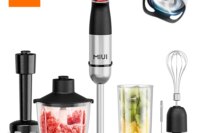 MIUI Electric Hand Held Stick Blender 6-in-1 Multi-Purpose Immersion Hand Blender,Stainless Steel Blades,Home & Kitchen,1200W