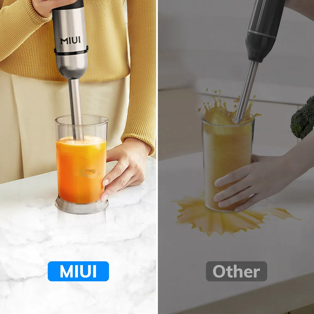 MIUI Electric Hand Held Stick Blender 6-in-1 Multi-Purpose Immersion Hand Blender,Stainless Steel Blades,Home & Kitchen,1200W MIUI Electric Hand Held Stick Blender 6-in-1 Multi-Purpose Immersion Hand Blender,Stainless Steel Blades,Home & Kitchen,1200W