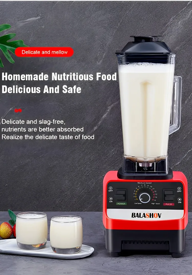 2000W Stationary Blender Heavy Duty Commercial Mixer Ice Smoothies Appliances for Kitchen Professional High Power Food Processor