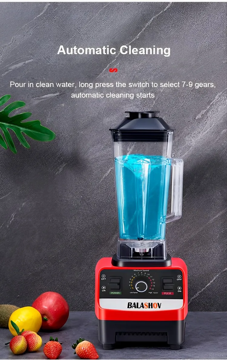 2000W Stationary Blender Heavy Duty Commercial Mixer Ice Smoothies Appliances for Kitchen Professional High Power Food Processor