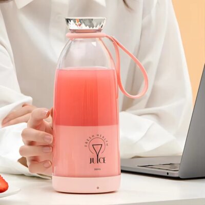 Portable juicer Fresh Juice Bottle Blender Plus 500ml Wireless Fruit Mixers 6 Blades 2400mAh Food Milkshake Ice Crush Cup - Image 6