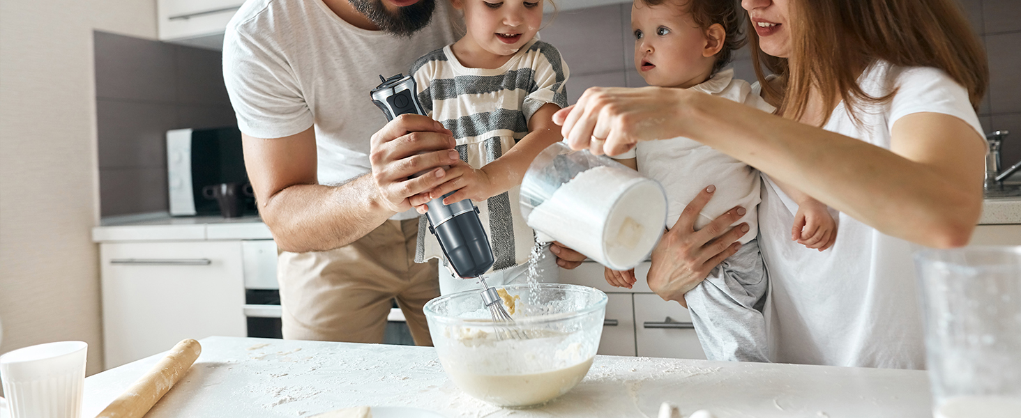 Hand Blender 1000W, Reemix 5-in-1 Electric Stick Blender, Copper Motor Stainless Steel Blade Stick Blender Mixer with Turbo Mode