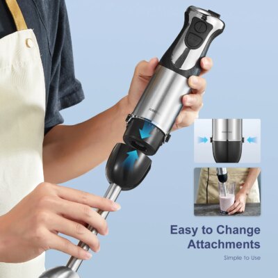 Hand Blender 1000W, Reemix 5-in-1 Electric Stick Blender, Copper Motor Stainless Steel Blade Stick Blender Mixer with Turbo Mode - Image 3
