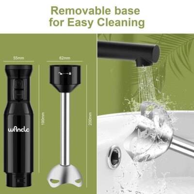 Wancle 600W Electric Hand Immersion Blender Multifunctional Stick Mixer For Baby Food Vegetable Meat Grinder Turbo Function - Image 5