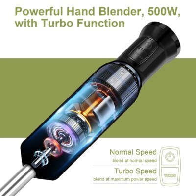 Wancle 600W Electric Hand Immersion Blender Multifunctional Stick Mixer For Baby Food Vegetable Meat Grinder Turbo Function - Image 4