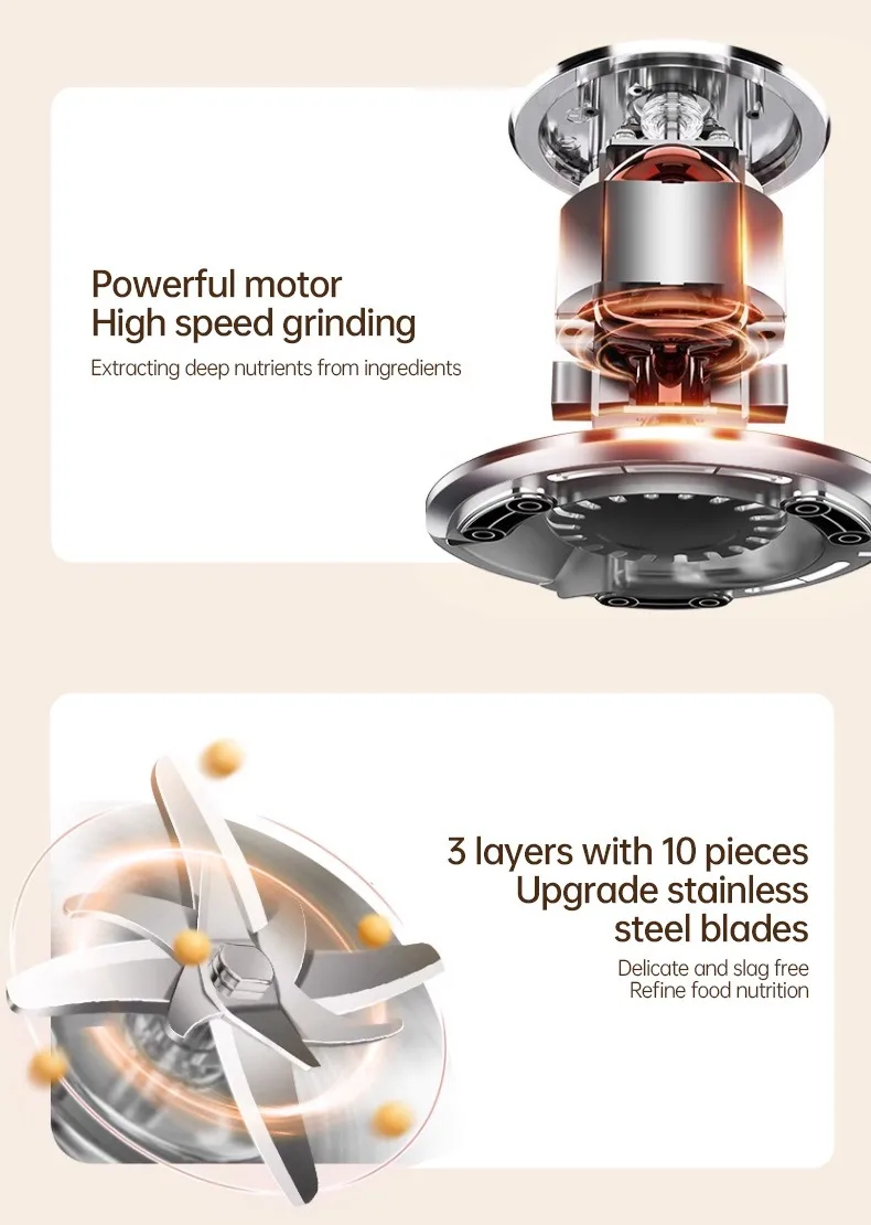220V/110V  Multifunctional Electric Soybean Milk Machine Food Blender Automatic Fruit Juice Maker Water Boiling Kettl Soy