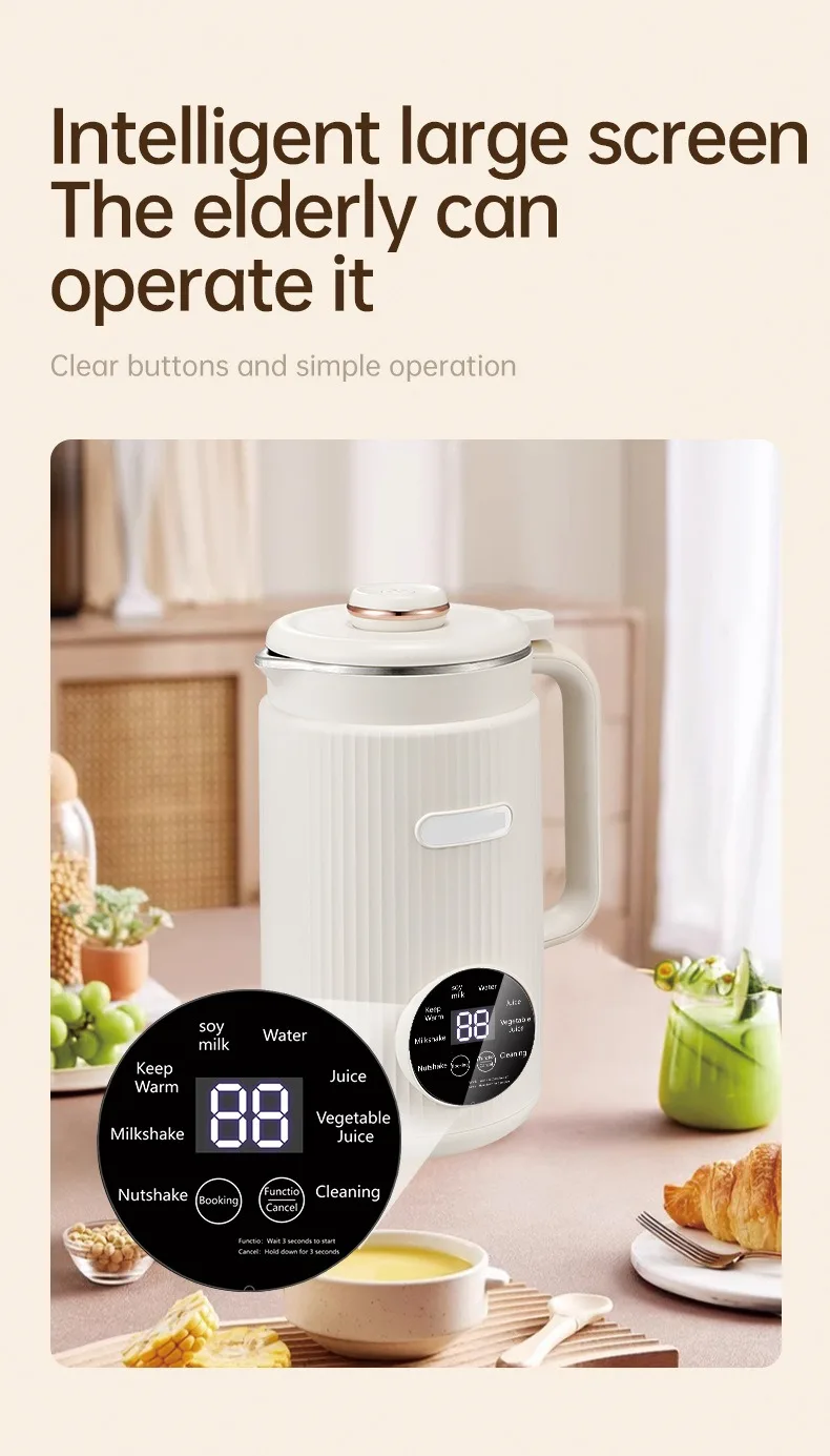 220V/110V  Multifunctional Electric Soybean Milk Machine Food Blender Automatic Fruit Juice Maker Water Boiling Kettl Soy