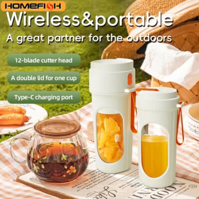 12 Blades Electric Portable Blender 350ML Juicer Fruit Mixers USB Rechargeable Smoothie Juicer Cup Squeezer Juice Maker - Image 5