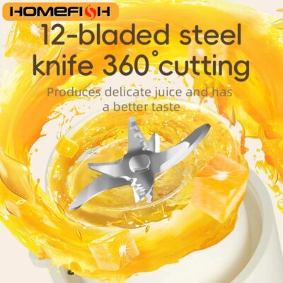 12 Blades Electric Portable Blender 350ML Juicer Fruit Mixers USB Rechargeable Smoothie Juicer Cup Squeezer Juice Maker - Image 2