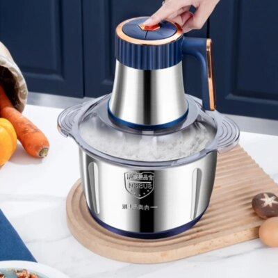 Electric Meat Grinders 5L Food Crusher Stainless Steel Multifunctional Vegetable Slicer Processor Chopper Kitchen Blenders - Image 2
