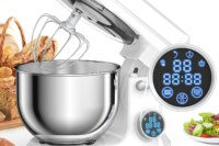 BioloMix Kitchen Food Stand Mixer, 1200W 11-Speeds DC Motor, Digital OLED Screen, Electric Food Mixer with Dough Hook, Whisk