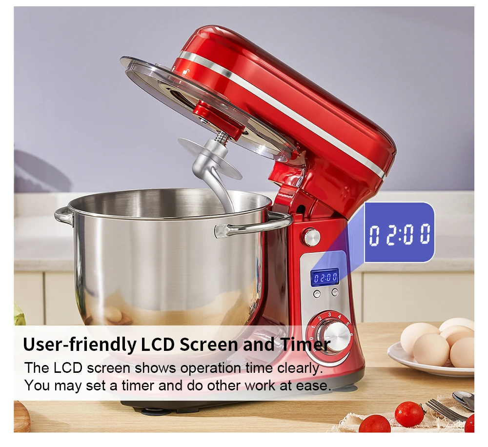 BioloMix Kitchen Food Stand Mixer, Blender, Quiet Motor, Cream Egg Whisk, Whip Dough Kneader, 6-Speed, 1200 W, 6 L, DC BioloMix Kitchen Food Stand Mixer, Blender, Quiet Motor, Cream Egg Whisk, Whip Dough Kneader, 6-Speed, 1200 W, 6 L, DC