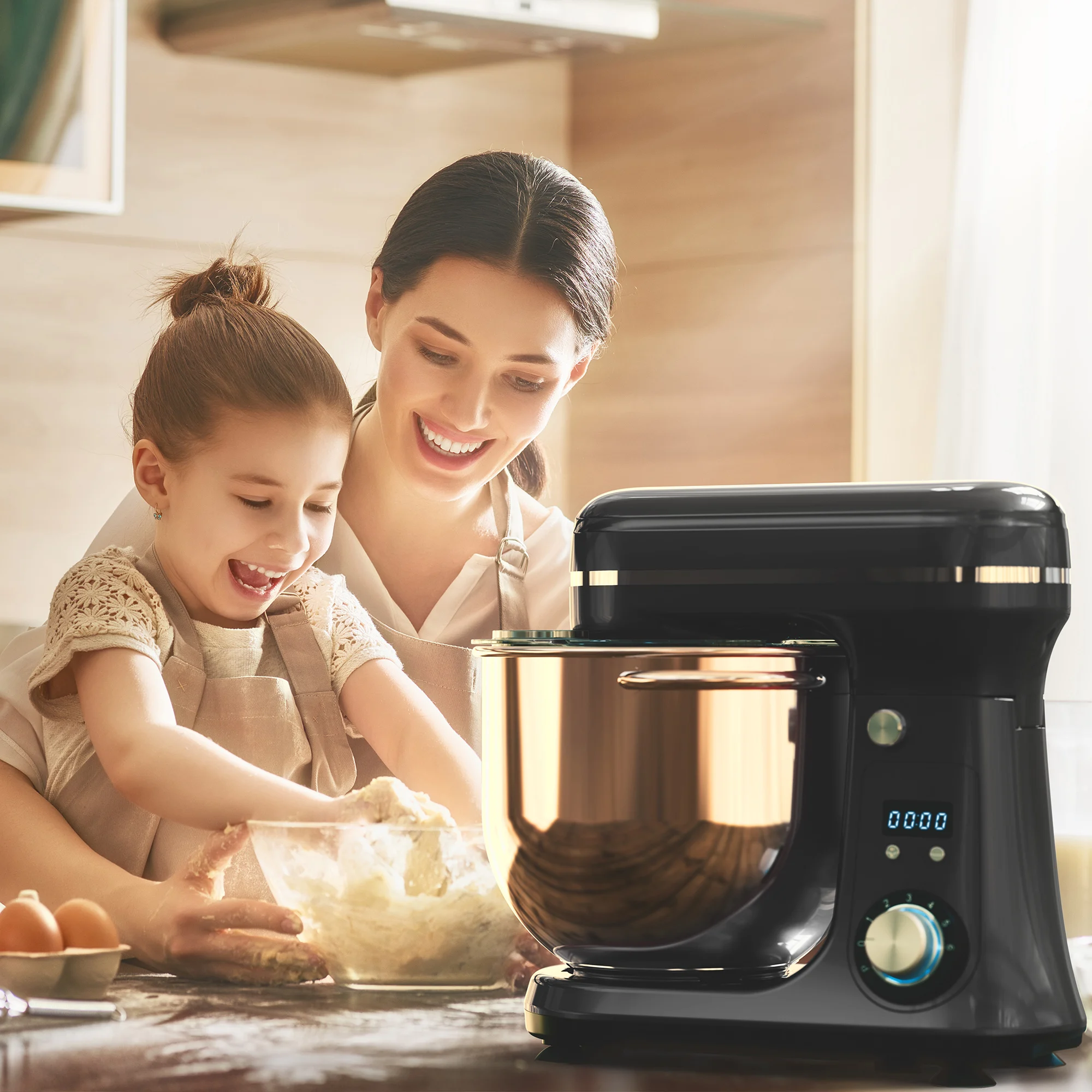 BioloMix Kitchen Food Stand Mixer, Blender, Quiet Motor, Cream Egg Whisk, Whip Dough Kneader, 6-Speed, 1200 W, 6 L, DC BioloMix Kitchen Food Stand Mixer, Blender, Quiet Motor, Cream Egg Whisk, Whip Dough Kneader, 6-Speed, 1200 W, 6 L, DC