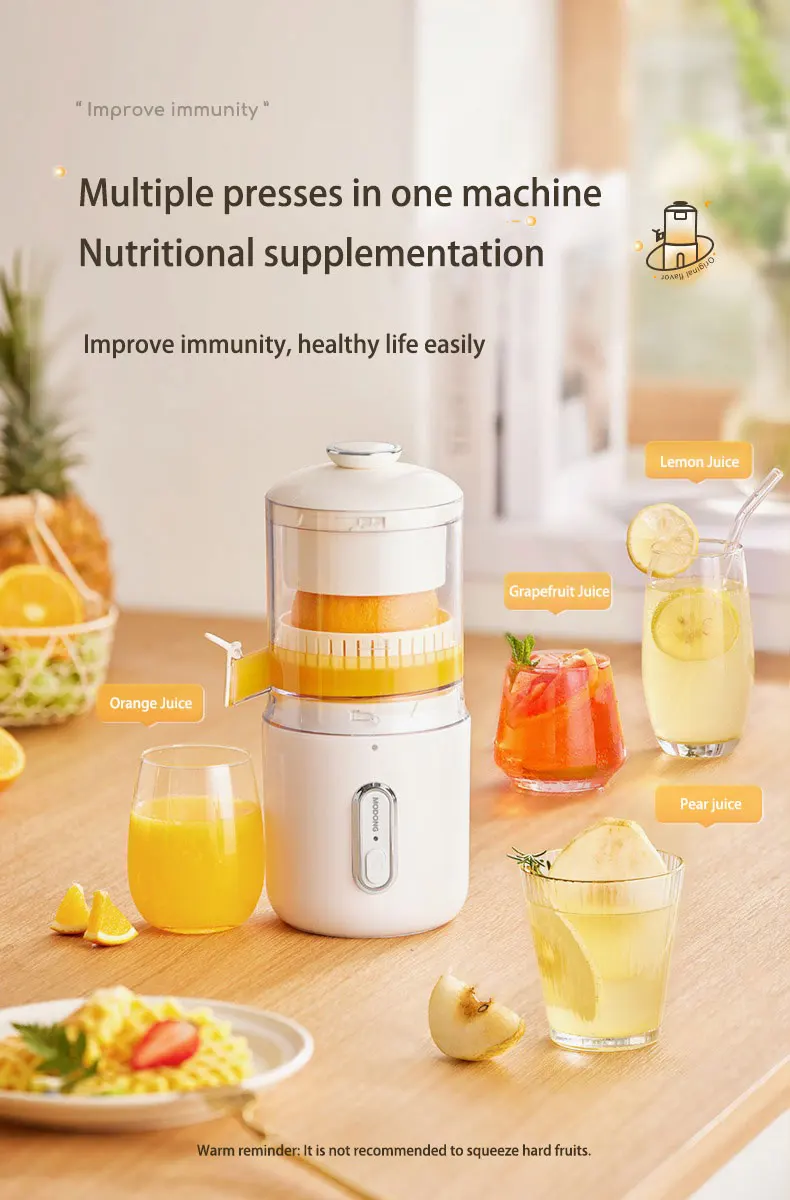 Home Travel 1500mAh Rechargeable Juicer For Lemon Orange Citrus 45W  Wireless Blender Automatic Separation Raw Electric Juicer