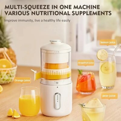 Home Travel 1500mAh Rechargeable Juicer For Lemon Orange Citrus 45W  Wireless Blender Automatic Separation Raw Electric Juicer - Image 3