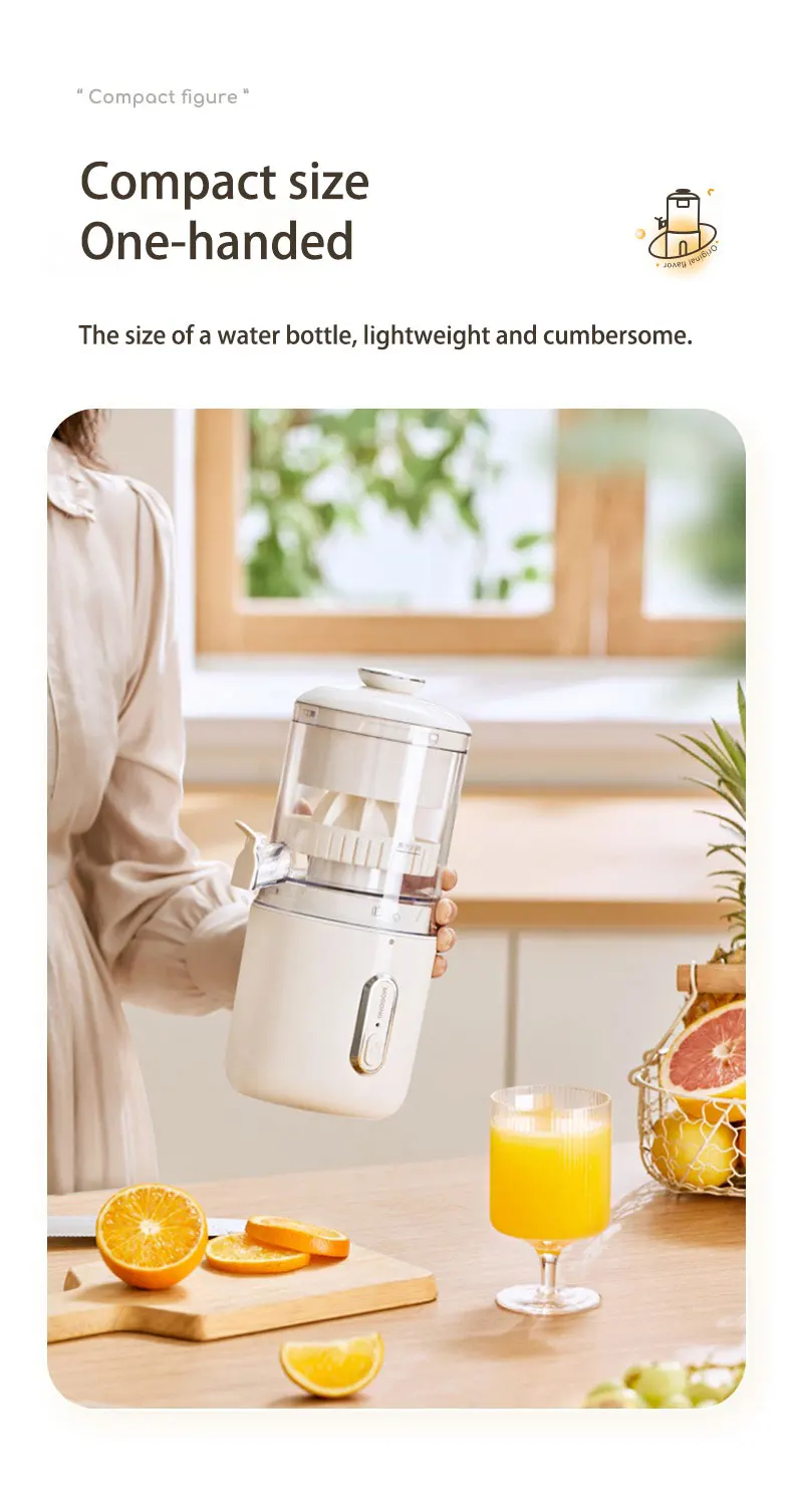 Home Travel 1500mAh Rechargeable Juicer For Lemon Orange Citrus 45W  Wireless Blender Automatic Separation Raw Electric Juicer