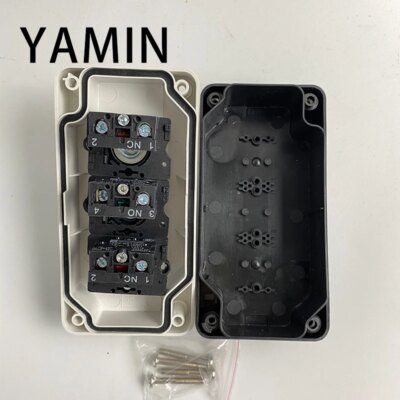 600V 10A OFF-ON-OFF Start Stop NC Emergency Stop NO Red Green Control Electric Circuit Flat Push Button Switch - Image 3