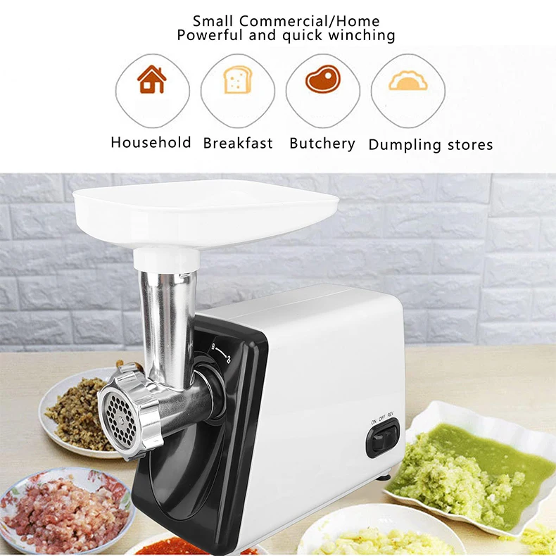 2500W Stainless Steel Kitchen Meat Grinders Business Home Dumpling Stuffing Vegetable Crusher Meat Mincer Stuffing Machine
