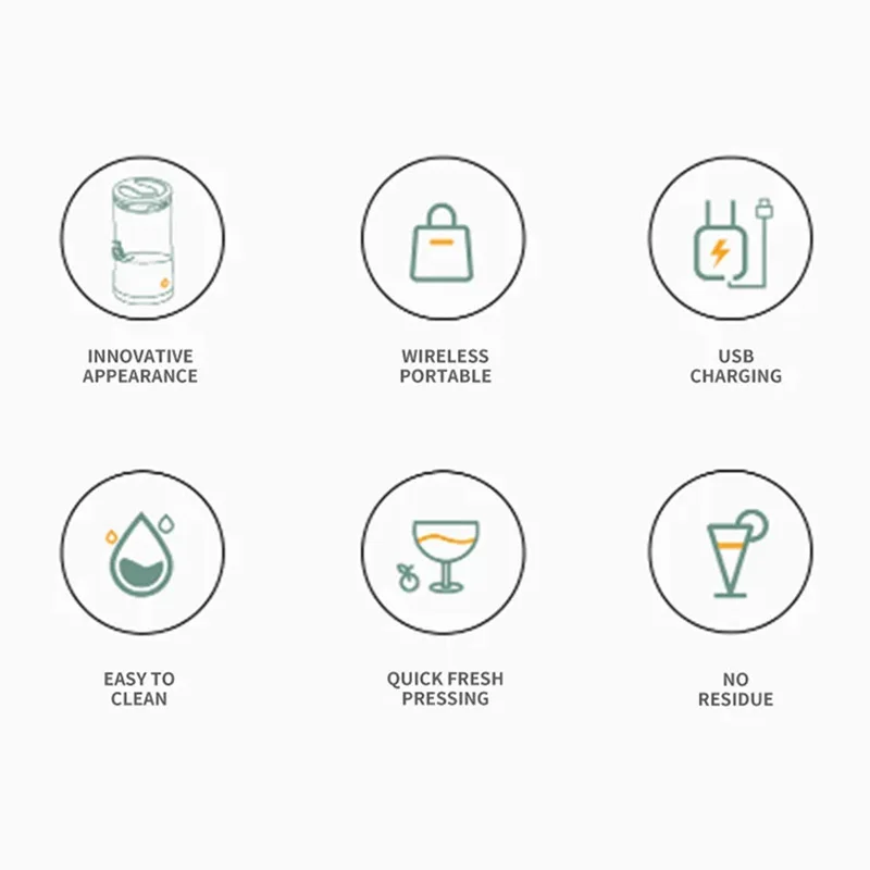 Xiaomi MIJAI Portable Electric Juicer USB Charging Orange Fruit Blender Household Juice Squeezer Mixer Citrus Juicer For Travel