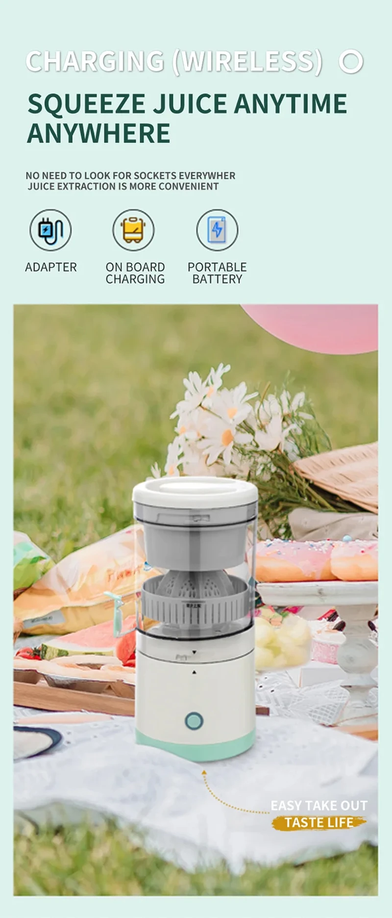 Xiaomi MIJAI Portable Electric Juicer USB Charging Orange Fruit Blender Household Juice Squeezer Mixer Citrus Juicer For Travel