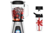 BioloMix 1300W Smoothie Blender with 1.5L Glass Jar, Personal Blenders Combo for Frozen Fruit Drinks,  Sauces