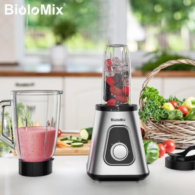BioloMix 1300W Smoothie Blender with 1.5L Glass Jar, Personal Blenders Combo for Frozen Fruit Drinks,  Sauces - Image 3