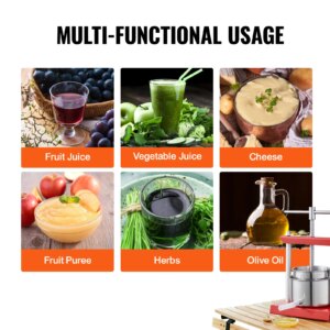 VEVOR 2L 3L 3.36L Manual Fruit Press Stainless Steel Household Manual Squeezer Cider Vegetables Juice Extractor for Home Kitchen - Image 6