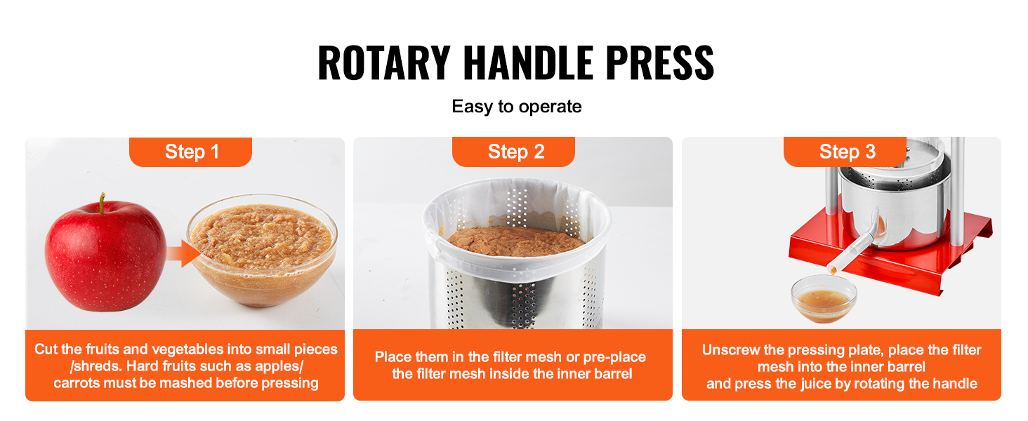 VEVOR 2L 3L 3.36L Manual Fruit Press Stainless Steel Household Manual Squeezer Cider Vegetables Juice Extractor for Home Kitchen VEVOR 2L 3L 3.36L Manual Fruit Press Stainless Steel Household Manual Squeezer Cider Vegetables Juice Extractor for Home Kitchen