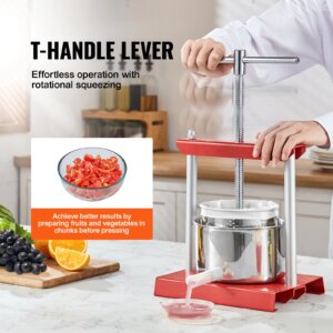 VEVOR 2L 3L 3.36L Manual Fruit Press Stainless Steel Household Manual Squeezer Cider Vegetables Juice Extractor for Home Kitchen - Image 3