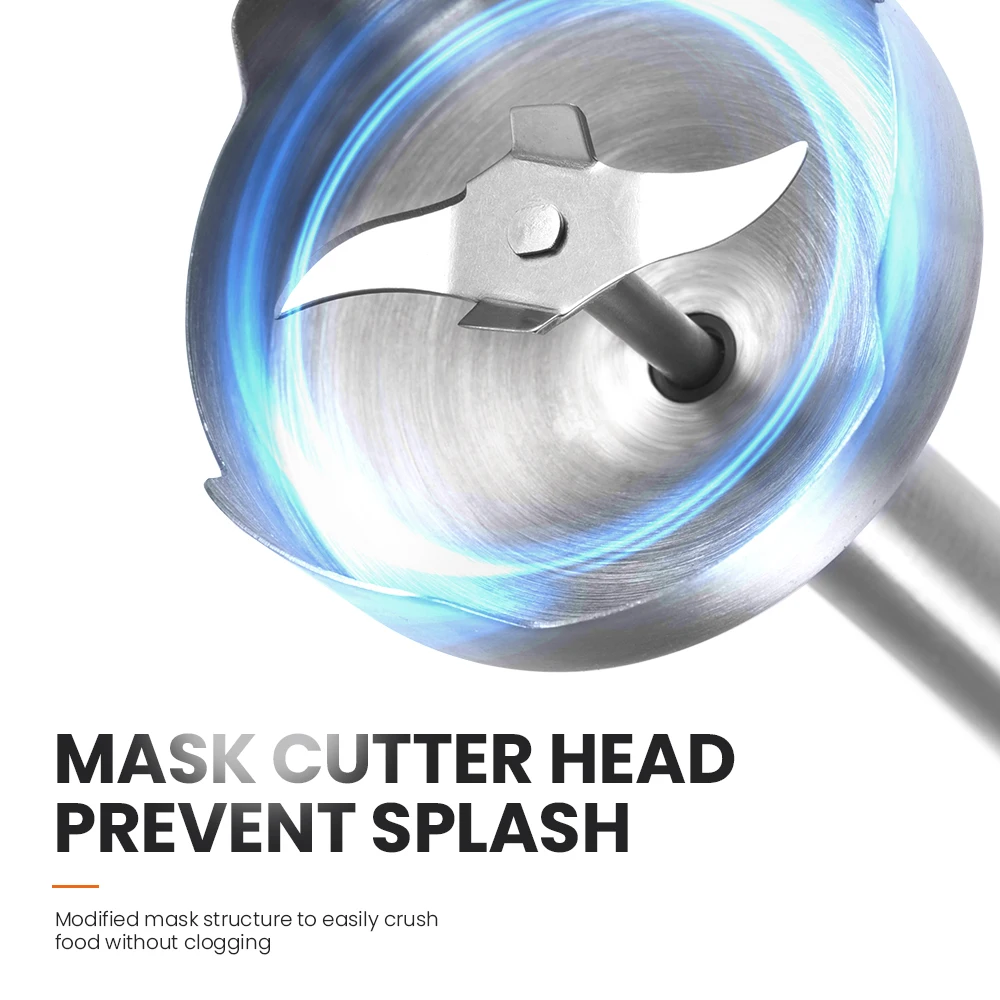 MIUI Hand Immersion Blender 1000W Powerful 4-in-1 Stainless Steel Stick Food Mixer 700ml Mixing Beaker 500ml Processor Whisk