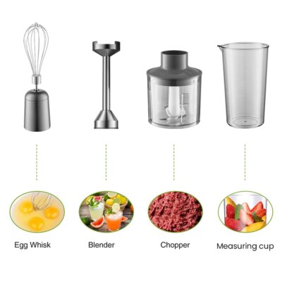 MIUI Hand Immersion Blender 1000W Powerful 4-in-1 Stainless Steel Stick Food Mixer 700ml Mixing Beaker 500ml Processor Whisk - Image 6