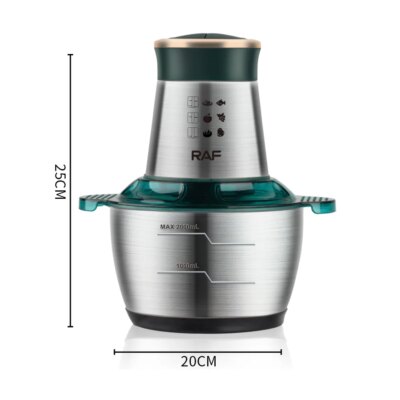 Electric Meat Mincer Grinder Stainless Steel Chopper 2L Food Processor Garlic Mud Maker Blender Large Capacity Kitchen Utensils - Image 6