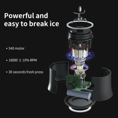 Zai Xiao Portable blender mixer 600ML Electric Juicer Fruit Mini Blender 6 Blades For Shakes and Smoothies Juicer Sport Outdoor - Image 2