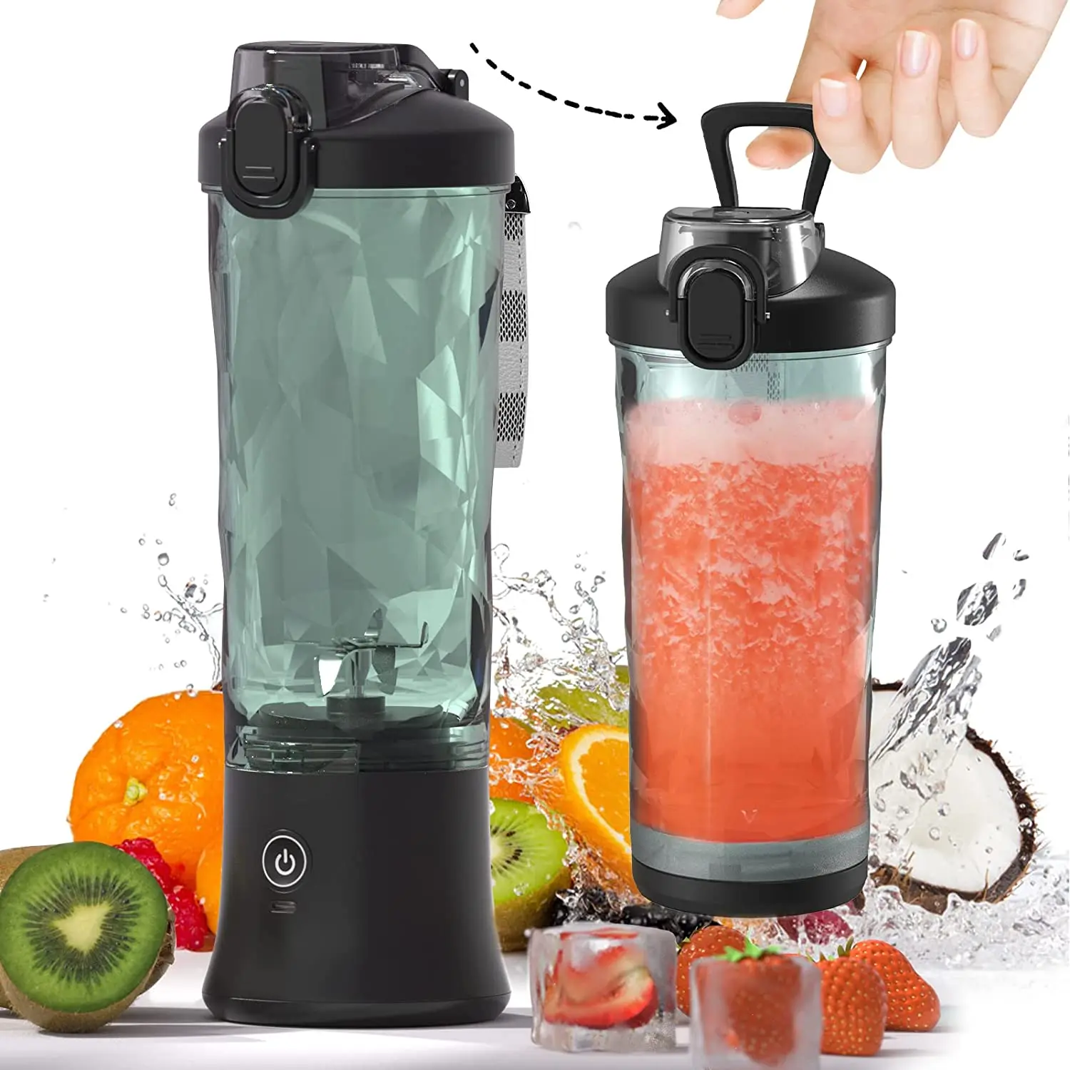 Zai Xiao Portable blender mixer 600ML Electric Juicer Fruit Mini Blender 6 Blades For Shakes and Smoothies Juicer Sport Outdoor