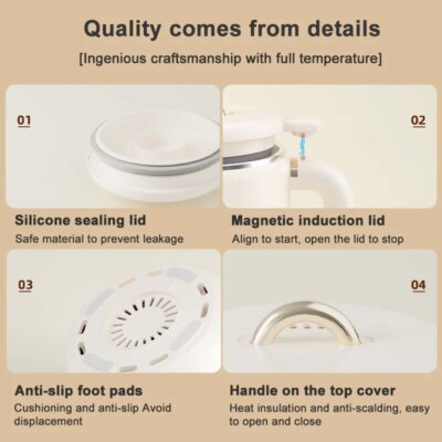 Intelligent Soybean Milk Machine Electric Soybean Filter-free Soy Milk Maker  Mixer Food Blender Maker Rice Paste Maker Kettle - Image 5