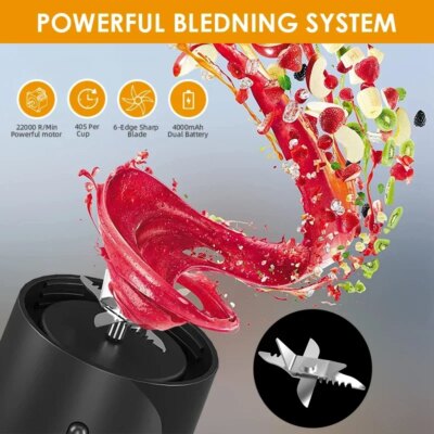 Xiaomi Youpin Juicer Cup Portable Mixer Blender Fresh Juice Mixer Electric Wireless Charge Mini Fruit Mixers Juicer Blender New - Image 4