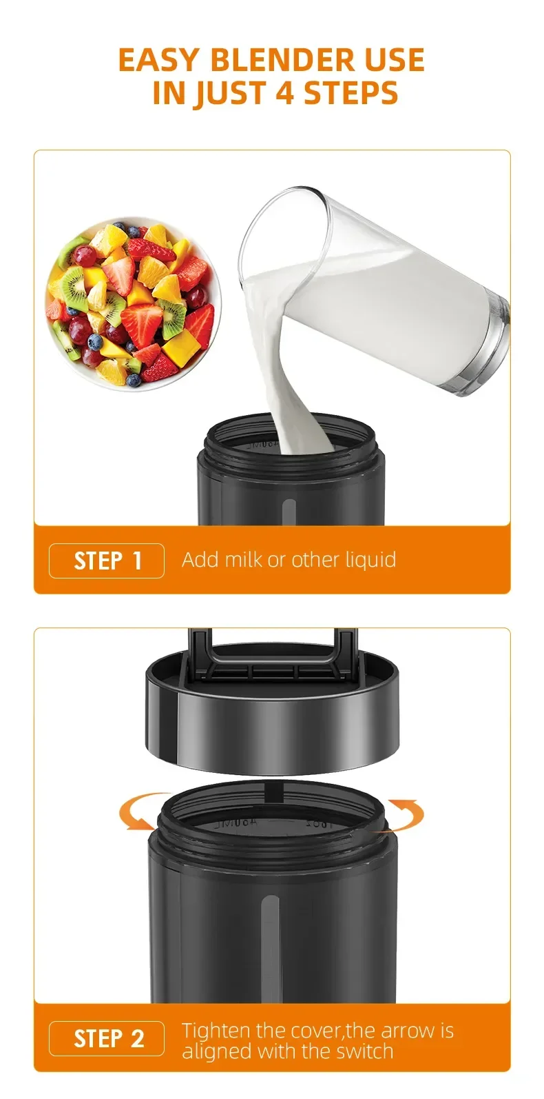 Xiaomi Youpin Juicer Cup Portable Mixer Blender Fresh Juice Mixer Electric Wireless Charge Mini Fruit Mixers Juicer Blender New